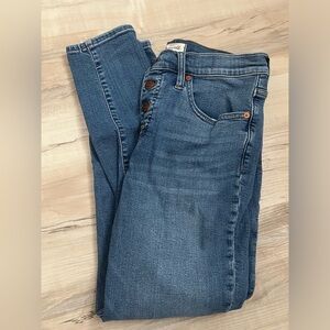 Madewell Womens 9" mid rise Skinny crop Ankle Jeans Sz 29 button